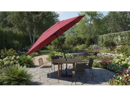 Dubbele zweefparasol Depauwonen Wijnrood 460x270 cm - Extra grote terrasparasol