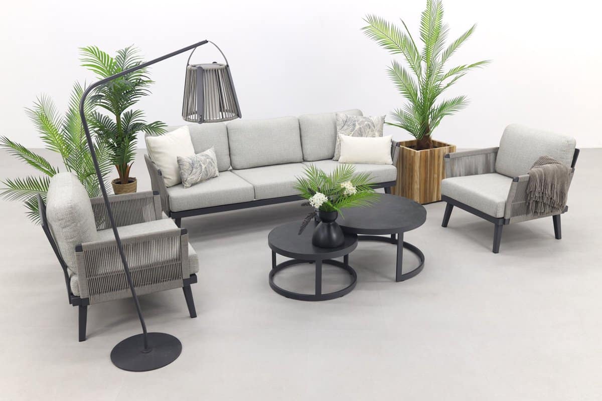 durban/rhodos stoel bank loungeset 5 delig op=op
