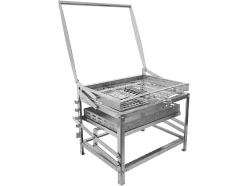 Ergocar Draagbare Houtskoolbarbecue Outdoor BBQ Met Kolenschaal 4 Standen Verstelbare