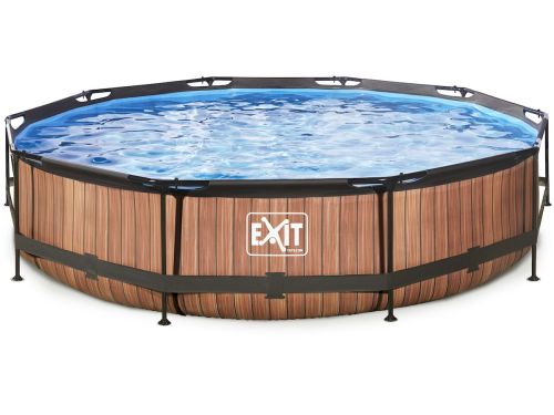 EXIT Wood zwembad 360 x 76 cm met filterpomp