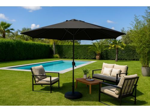 Fameilleur-Dubbele Parasol Tuinparaplu-tuin paraplu-antraciet- UV 50 Coating, Waterbestendig