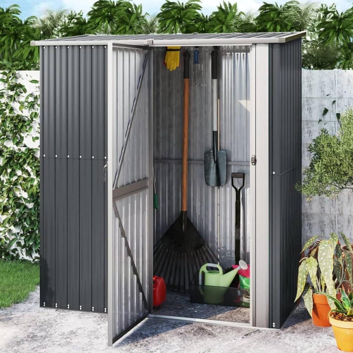 fietsschuur tuinhuisje opbergbox fietsen opbergen verzinkt staal