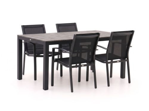 Forza Altea/Fidenza 160cm dining tuinset 5-delig stapelbaar - Laagste prijsgarantie!