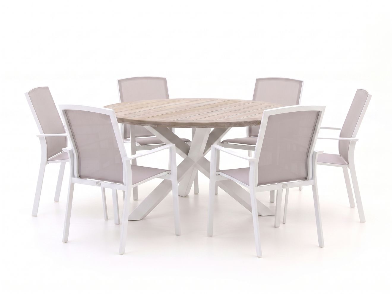 forza altea/rough y ø150cm dining tuinset 7 delig stapelbaar laagste prijsgarantie!