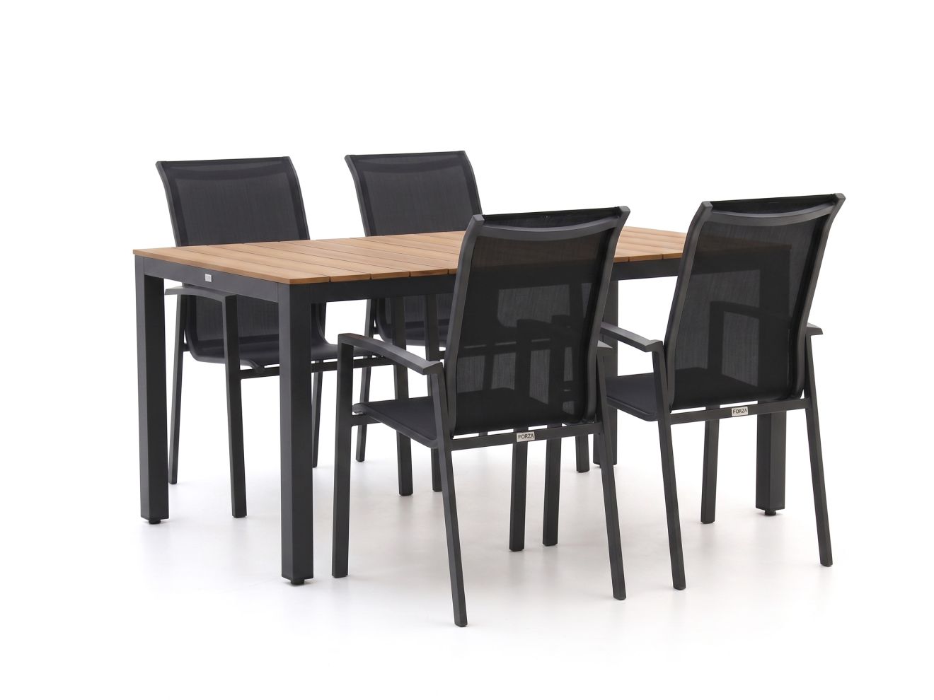 forza centallo/fidenza 160cm dining tuinset 5 delig stapelbaar laagste prijsgarantie!