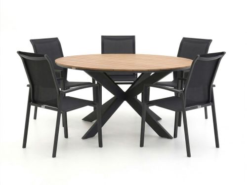 Forza Centallo/Fidenza ø149cm dining tuinset 6-delig stapelbaar - Laagste prijsgarantie!