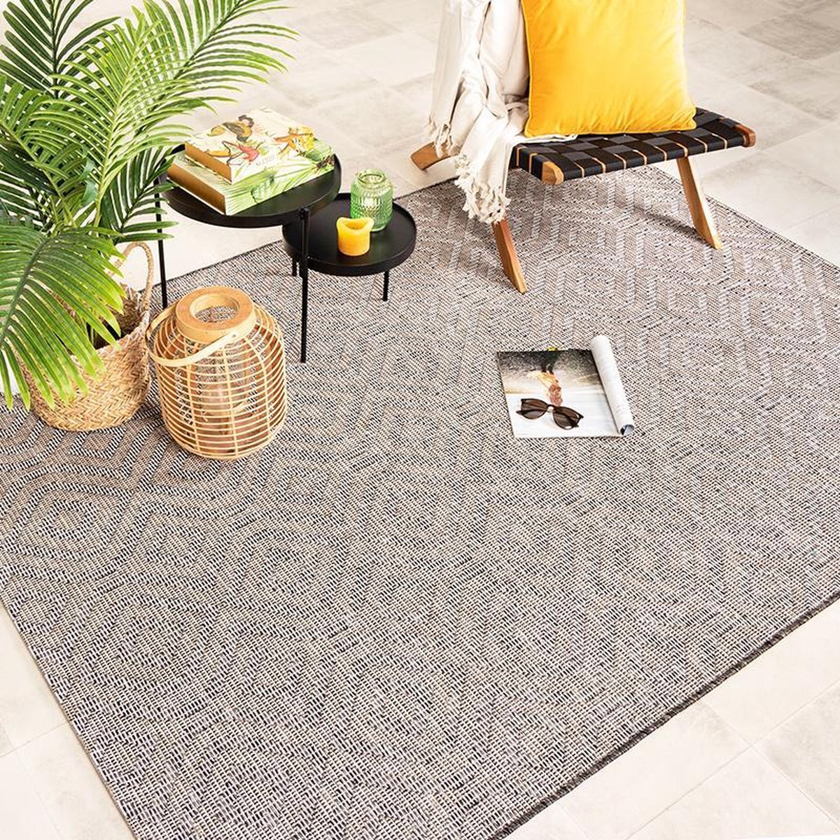 fraai buitenkleed summer retro grijs 240x330cm