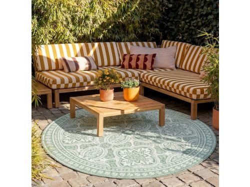 Fraai Rond buitenkleed - Summer Oriental Groen - Ø 240cm