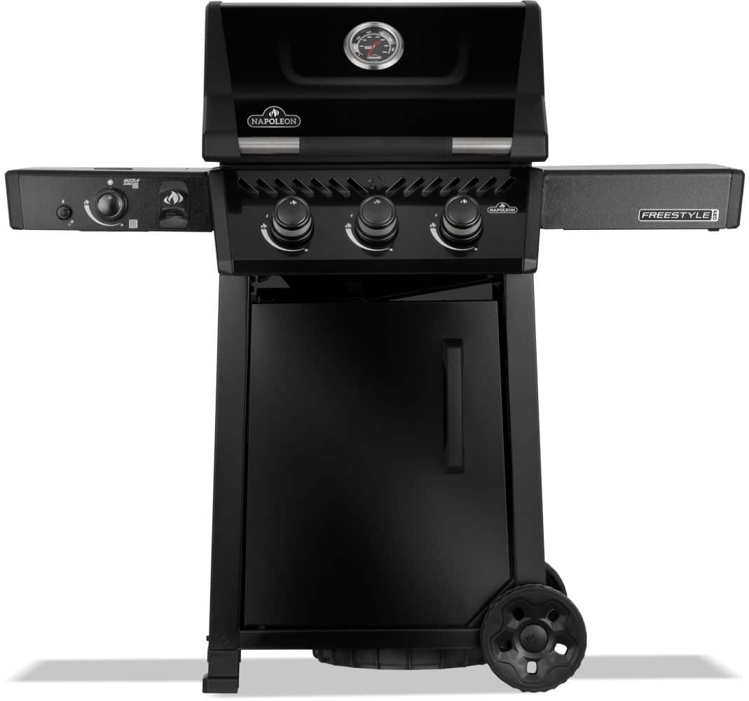 freestyle pro 365 barbecue 3 hoofdbranders sizzle zone zijbrander en deur zwart napoleon grills napoleon grills