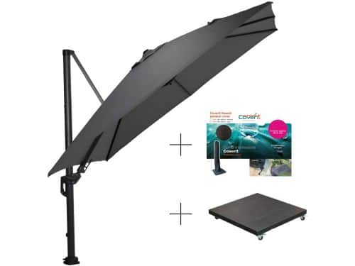 Garden Impressions Hawaii deluxe parasolset 300x300 carbon black anthracite