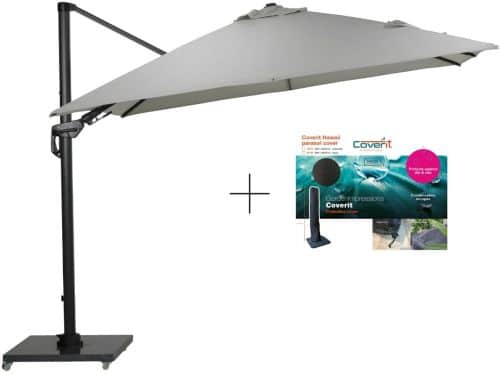 Garden Impressions Hawaii deluxe parasolset 300x300 carbon black royal sand