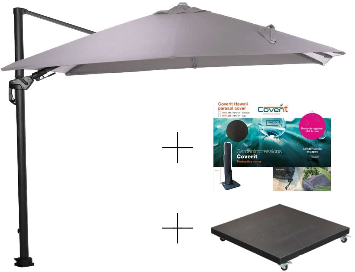 garden impressions hawaii lumen parasolset 300×300 led verlichting zand