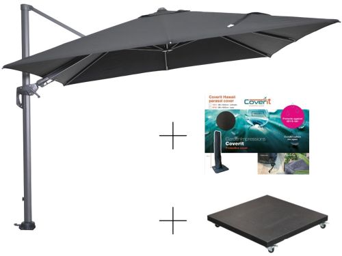 Garden Impressions Hawaii parasolset 300x300 zwart 90 kg