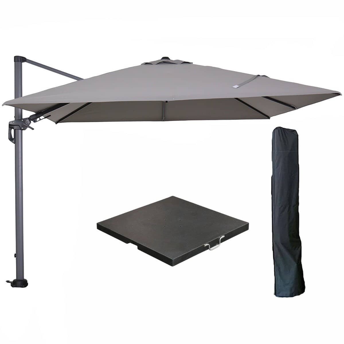 garden impressions hawaii zweefparasol 300×300 cm carbon black / licht