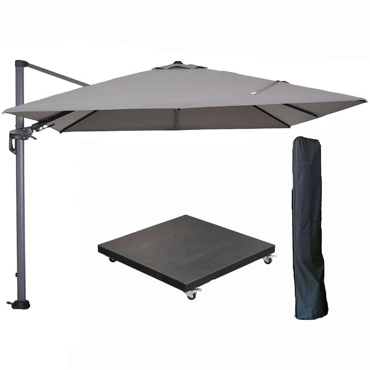 garden impressions hawaii zweefparasol 300×300 cm carbon black / licht