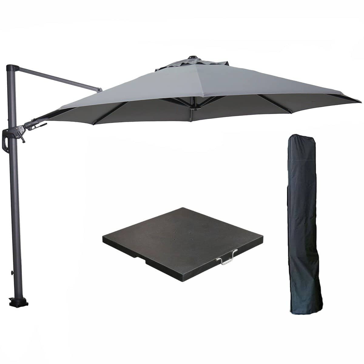 garden impressions hawaii zweefparasol Ø350 cm carbon black / licht