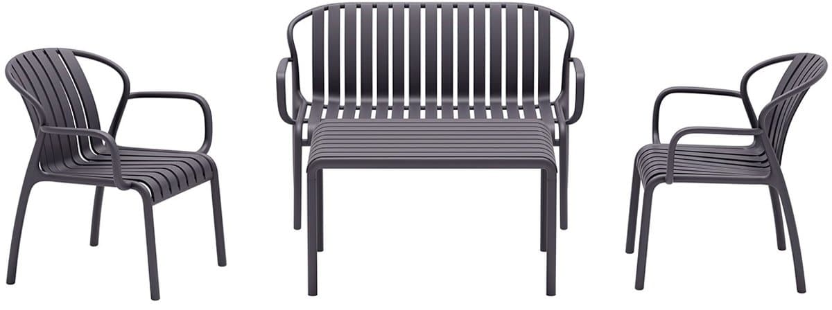 garden impressions jade loungeset 4 delig donker grijs