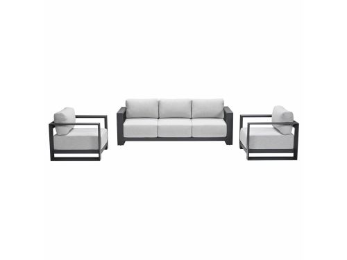 Garden Impressions Malakka loungeset 3 - delig carbon black/valley sand