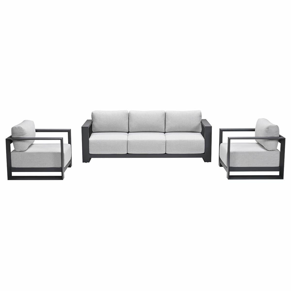 garden impressions malakka loungeset 3 delig carbon black/valley sand