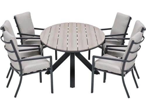 Garden Impressions Senja tuinset 7-delig sandstone - Tulli tuintafel 220x115xH75