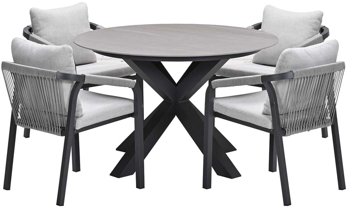 garden impressions tarera tuinset 5 delig duuk tuintafel Ø120 cm
