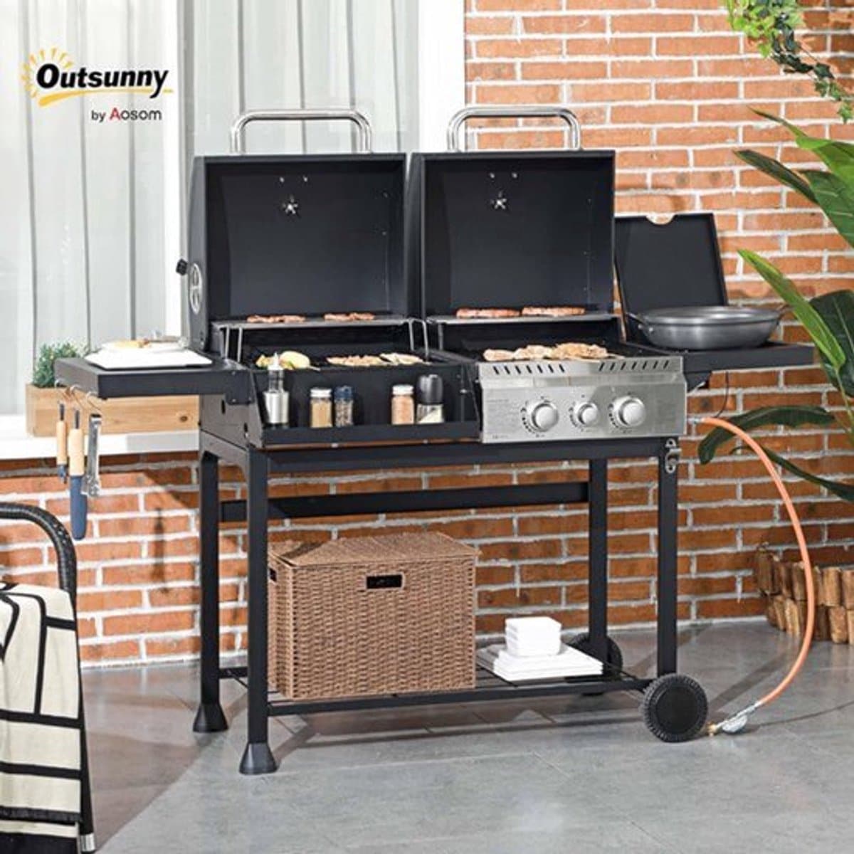 gasbarbecue houtskoolbarbecue buitenkeuken camping bbq grillwagen
