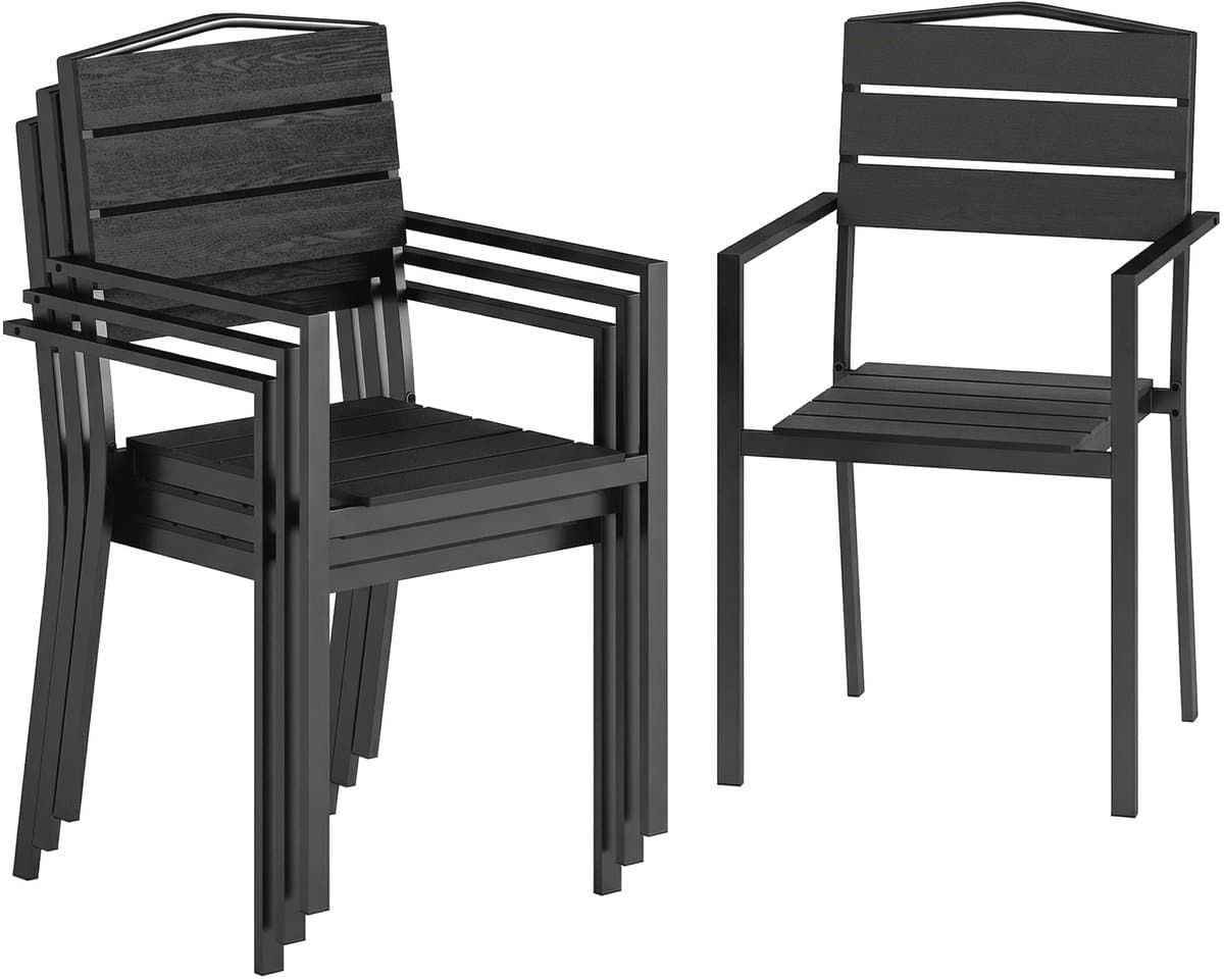 geargalaxy stapelbare tuinstoelenset outdoor stoelen balkonstoelen terrasstoelen