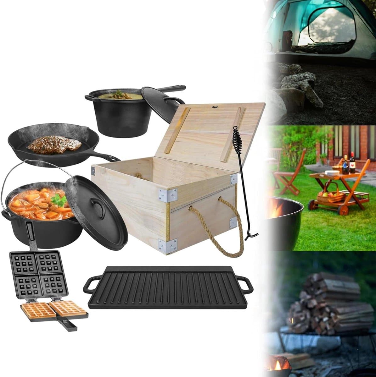 gietijzeren dutch oven set braadpan outdoor buiten koken