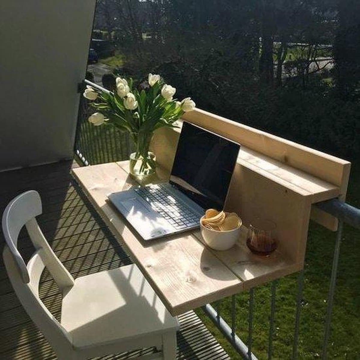 goudmethout® balkontafel hangend xl 99 cm hout balkonbar