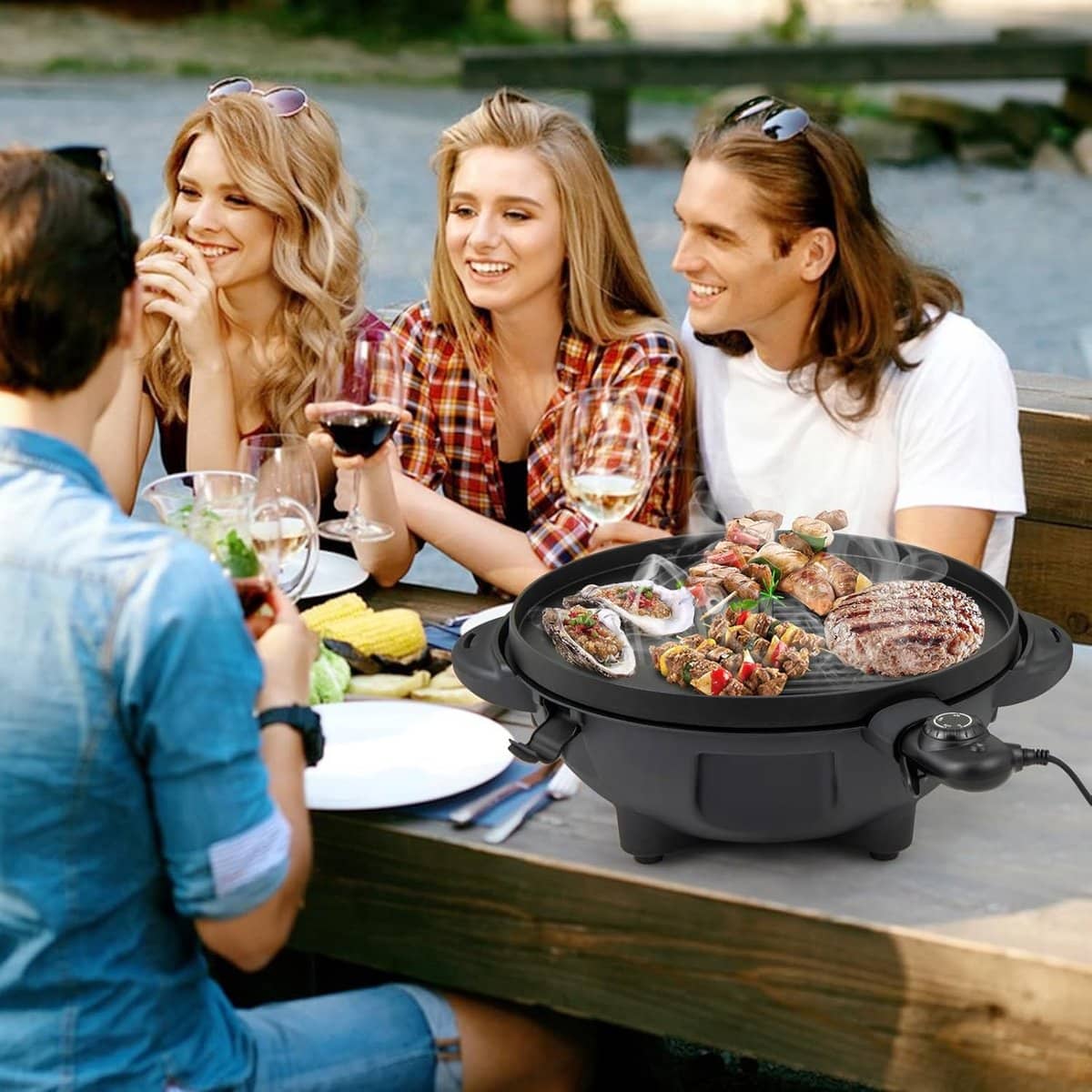 grillmaster compactdual 2 in 1 elektrische bbq grill 1200w met 2