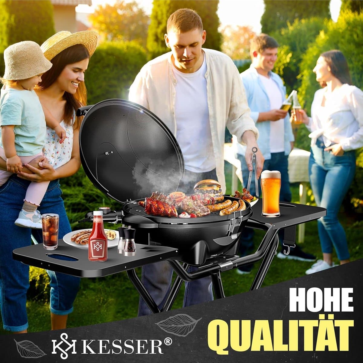 grillmaster duoheat 2 in 1 elektrische bbq grill 2400w met deksel