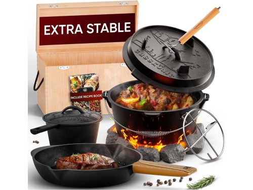 GUSSKÖNIG Dutch Oven set - Gietijzeren Dutch Oven - Ideaal