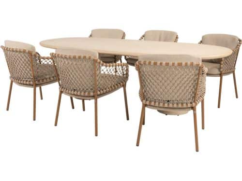 Hampton Martinique dining tuinset 240x105xH75 cm 7 delig mortex amber
