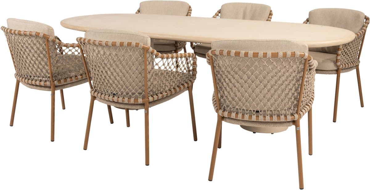 hampton martinique dining tuinset 240x105xh75 cm 7 delig mortex amber