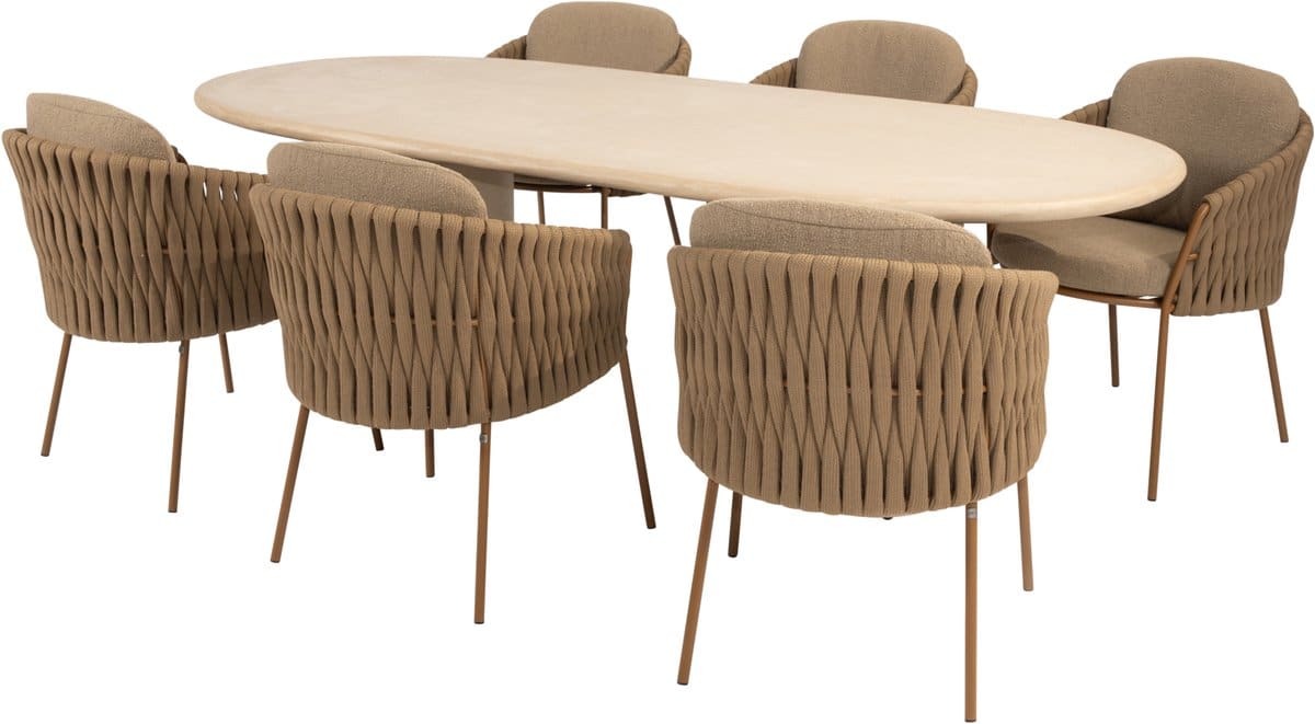 hampton molina dining tuinset 240x105xh75 cm 7 delig mortex amber