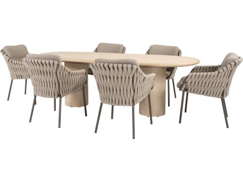 Hampton Montera dining tuinset 240x105xH75 cm 7 delig mortex terre