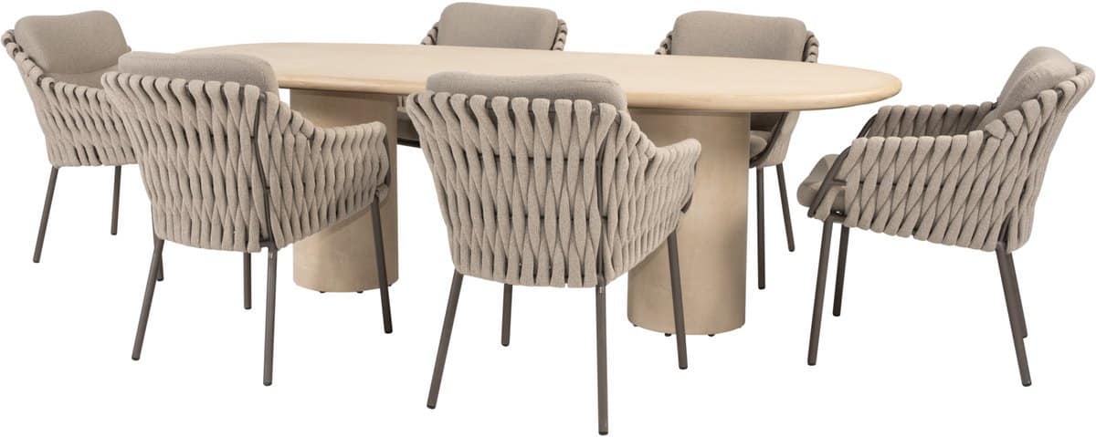 hampton montera dining tuinset 240x105xh75 cm 7 delig mortex terre