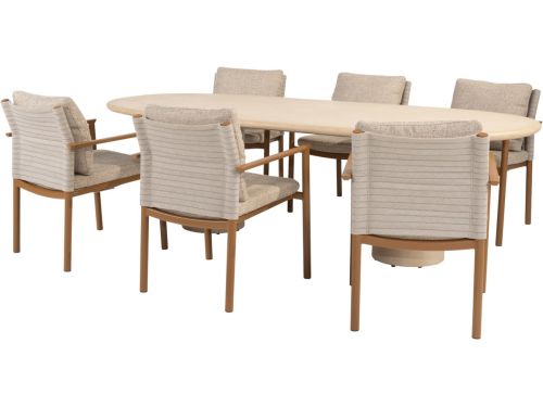 Hampton Safina dining tuinset 240x105xH75 cm 7 delig mortex amber