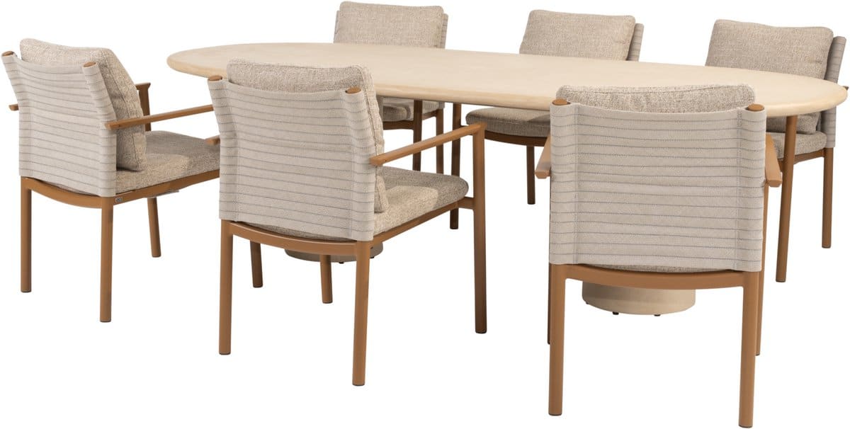 hampton safina dining tuinset 240x105xh75 cm 7 delig mortex amber