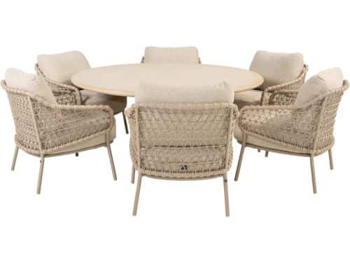 Hampton Sardinia low dining tuinset 160xH69 cm mortex latte 4