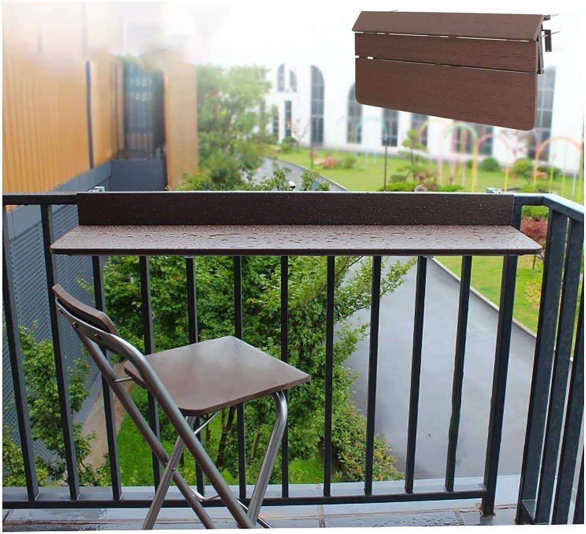 hangende balkontafel klaptafel buiten terras ontspanning opvouwbaar