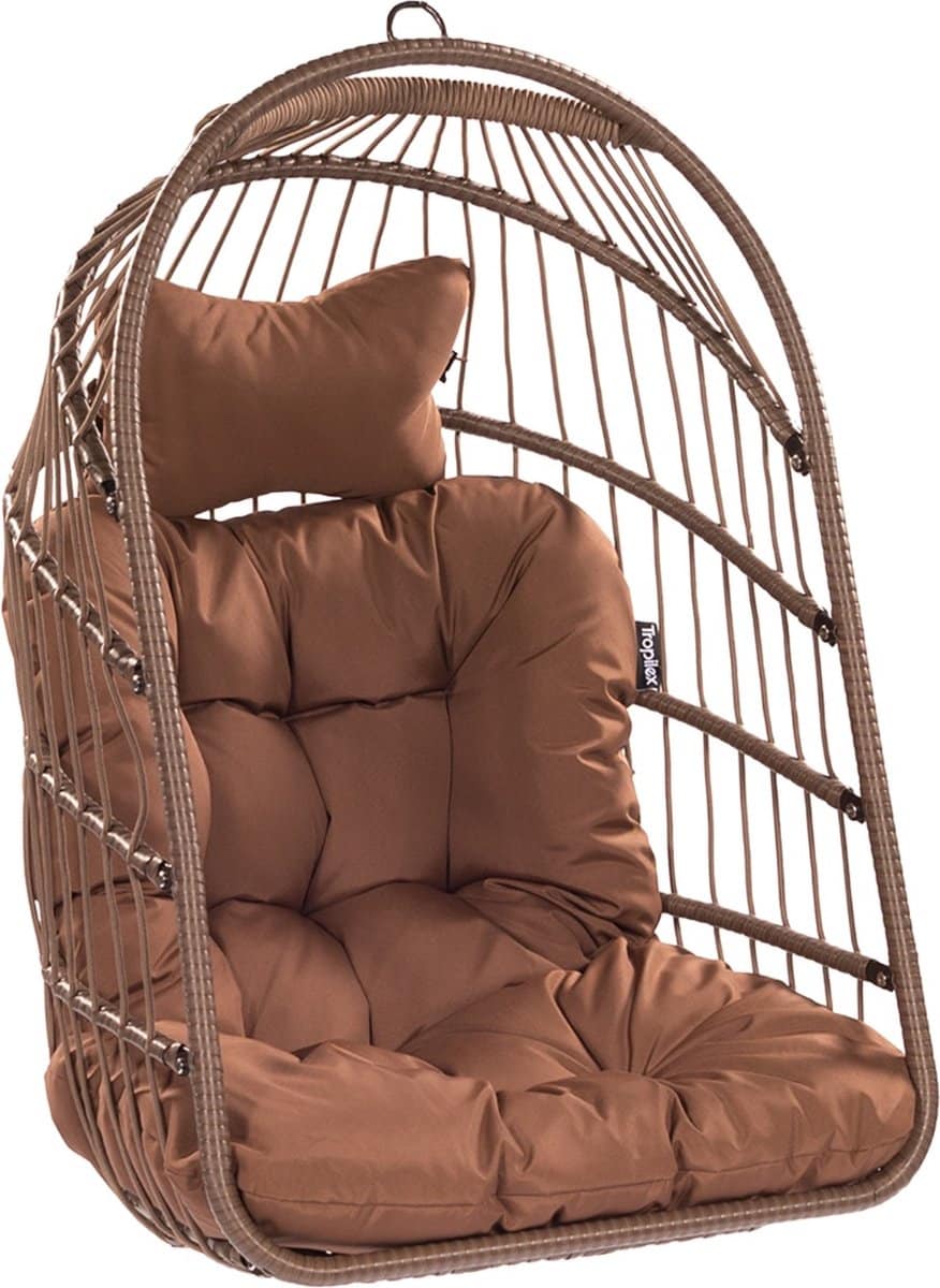 hangstoel eénpersoons ‘egg’ brown (bruin) | 1% for the planet