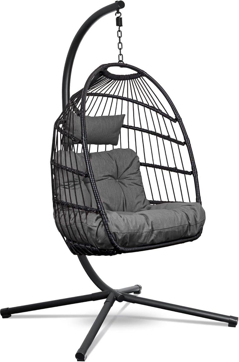 hangstoel met standaard eierschaal stoel ontspannen in tuin