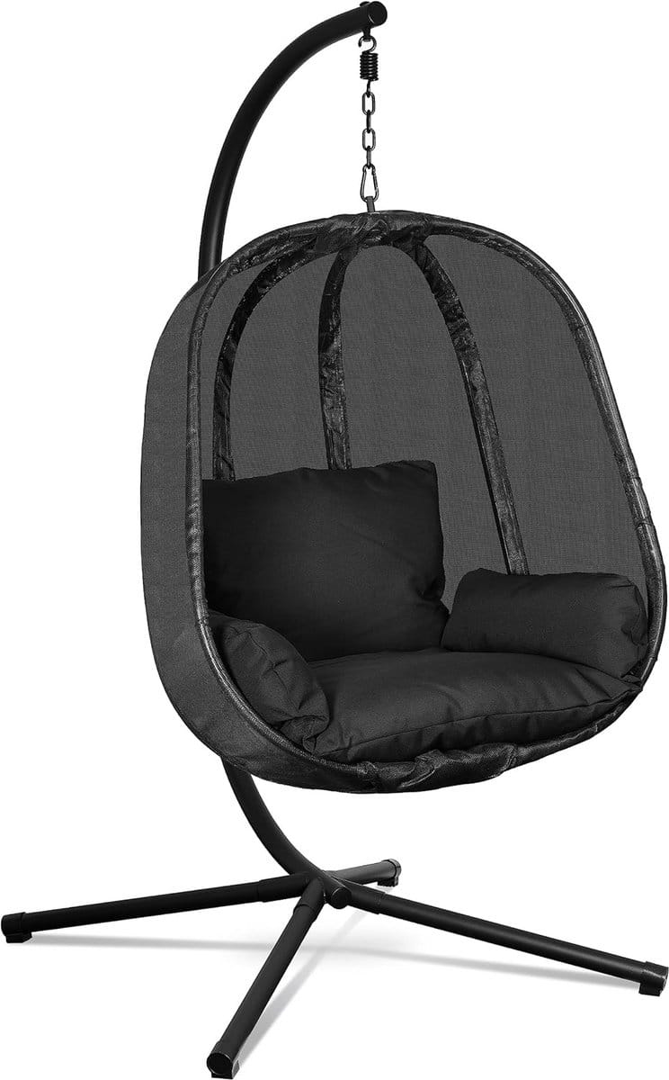 hangstoel met standaard eierstoel cocoon buiten ontspannen