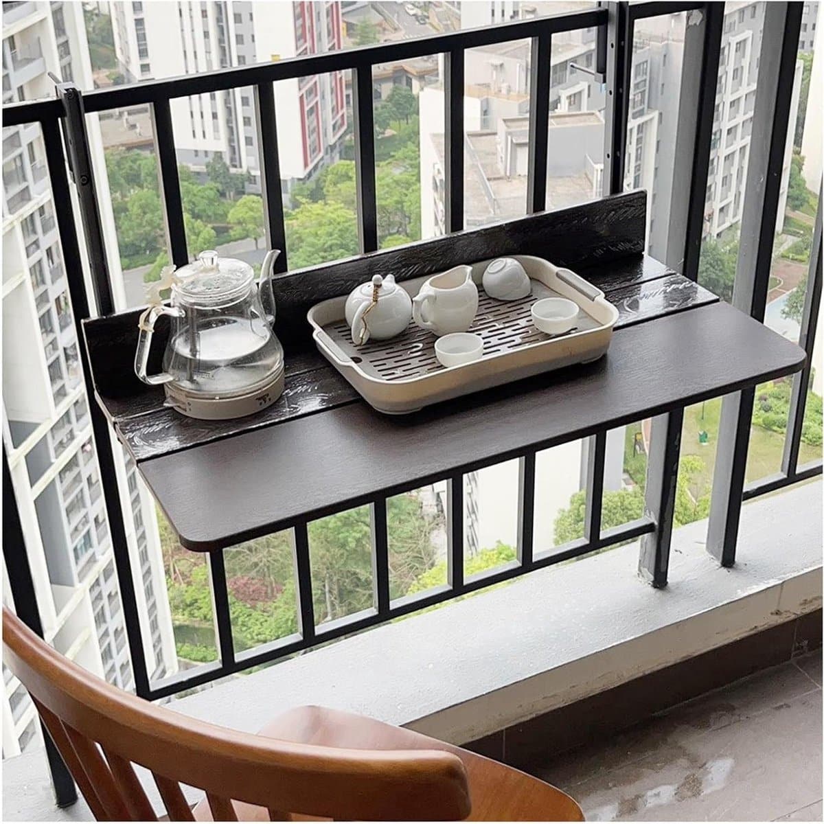 hangtafel balkon opvouwbare bartafel buitenruimte creëren verstelbare