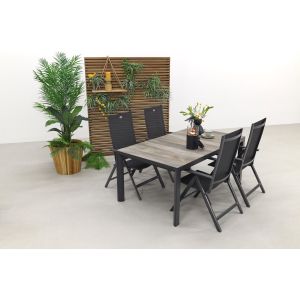Hartman Napoli/Kings 4-persoons verstelbare tuinset 180x100 cm. - Antraciet