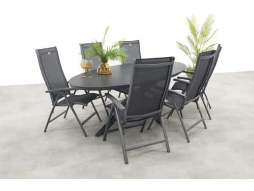 Hartman Salvatore/Ventaro verstelbare ovale tuinset 240x115 cm. - Antraciet