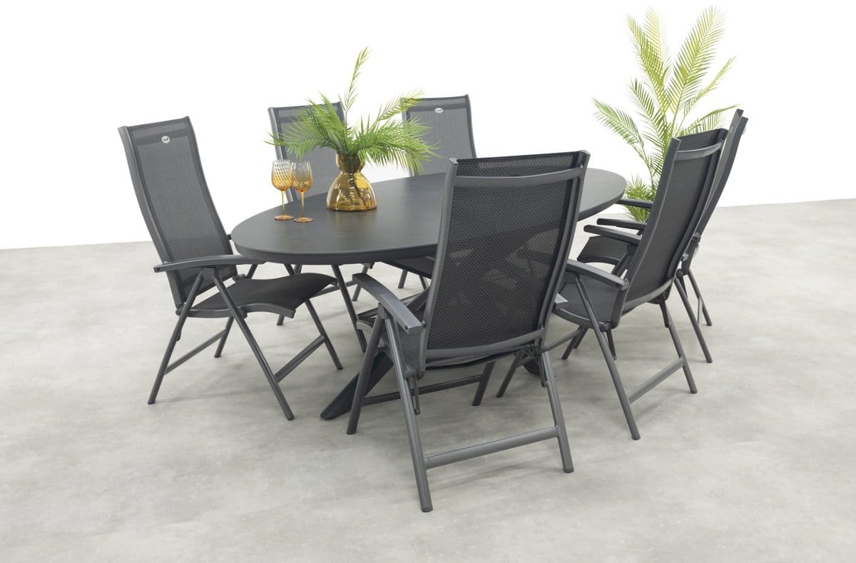 hartman salvatore/ventaro verstelbare ovale tuinset 240×115 cm. antraciet