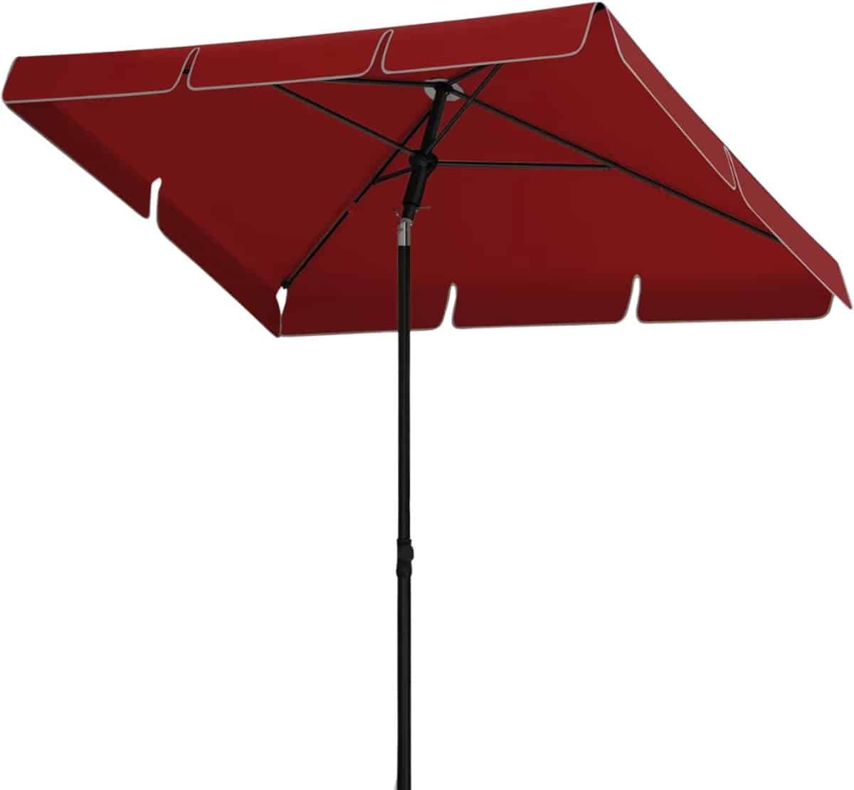 hhhk vierkante parasol 200x125x240cm rood met