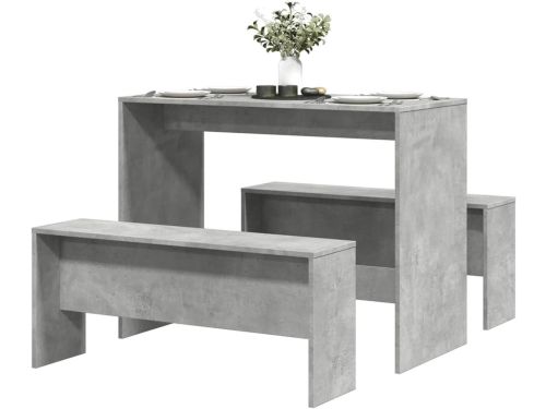 Homgoday Set van eettafel en banken, 3-delig, grijs